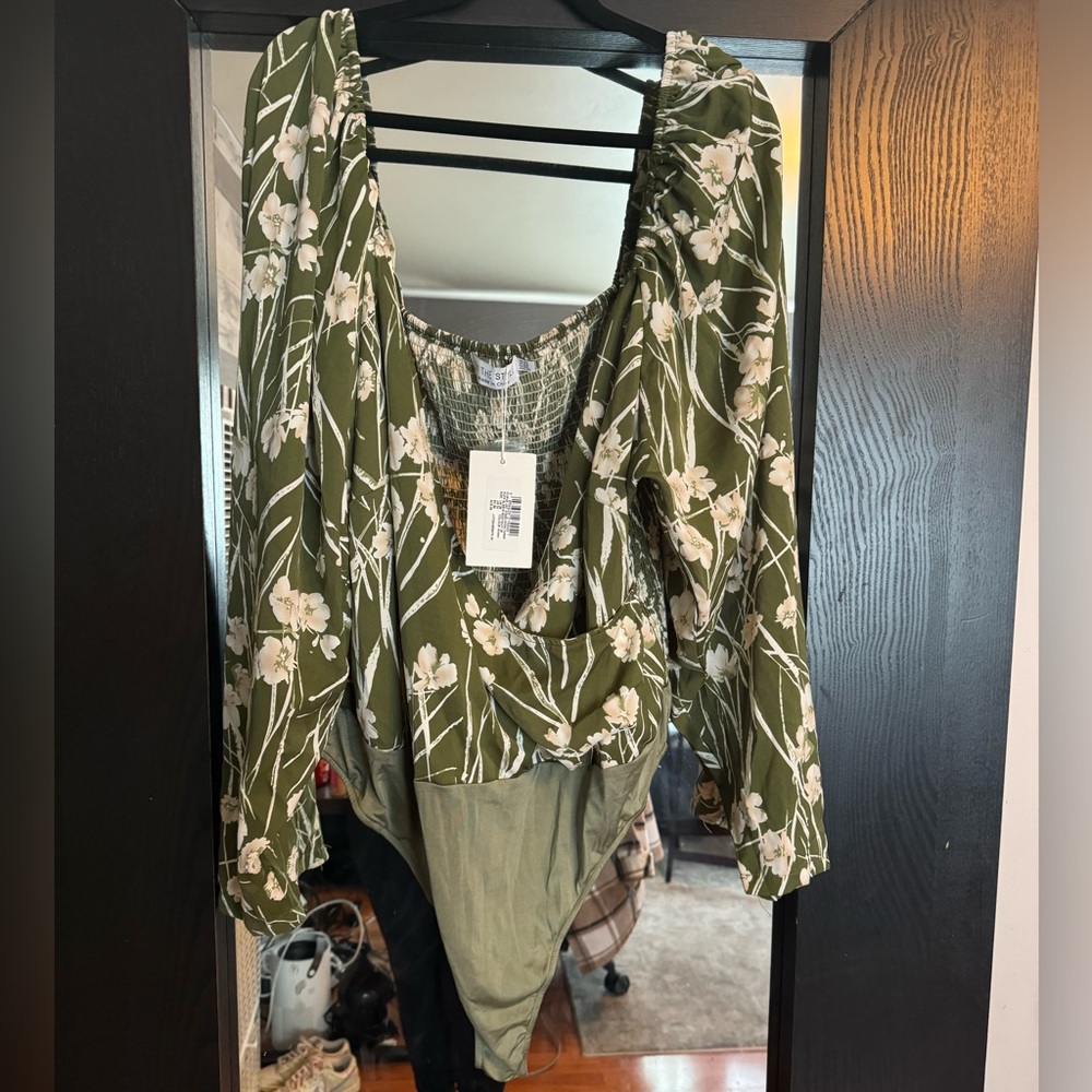 In they Style Jac joss khaki wrap bodysuit